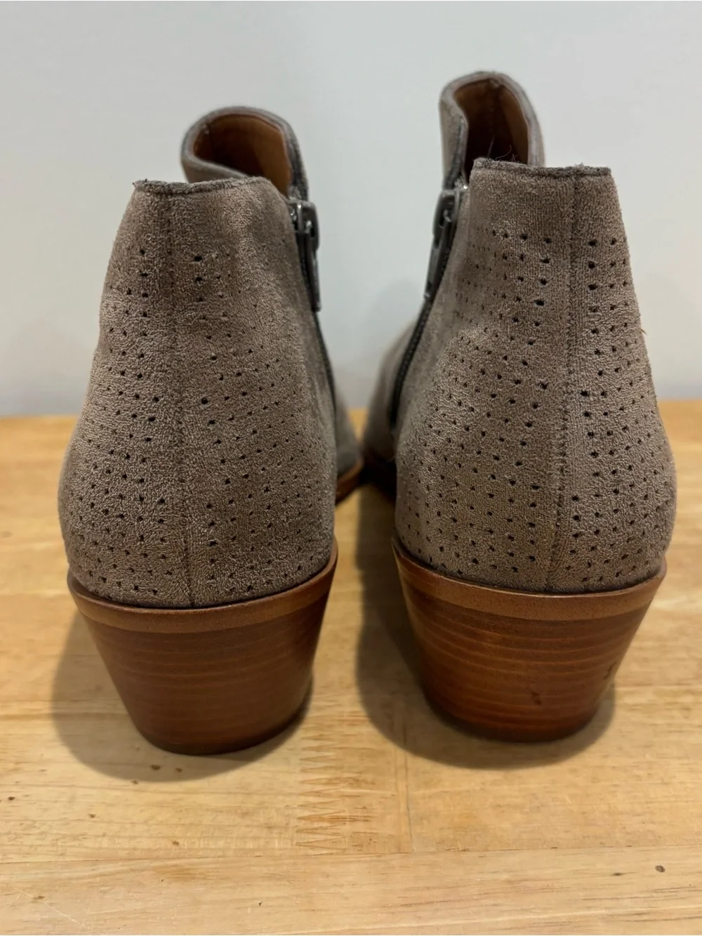 J. Crew Perforated Microsuede Boots size 10